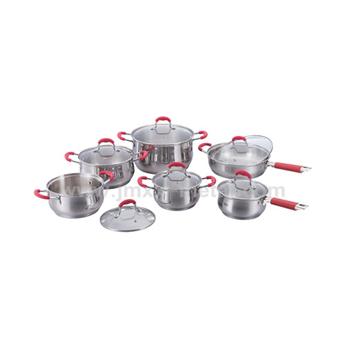 12 Pcs Cookware Set - Belly shape with rolled edge series 